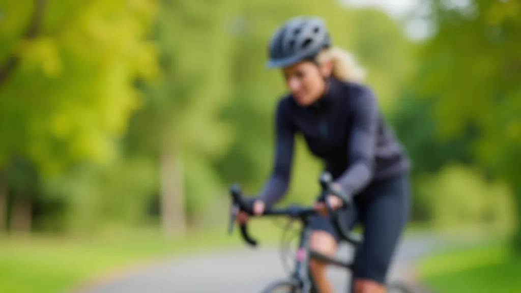 Cyclist wearing padded shorts, helmet, and cycling gloves while adjusting seat on a road bike